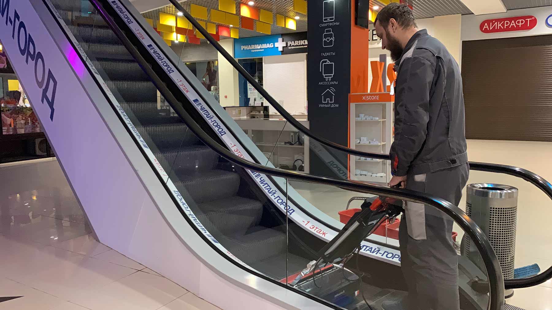 мойка эскалаторов в торговых центрах